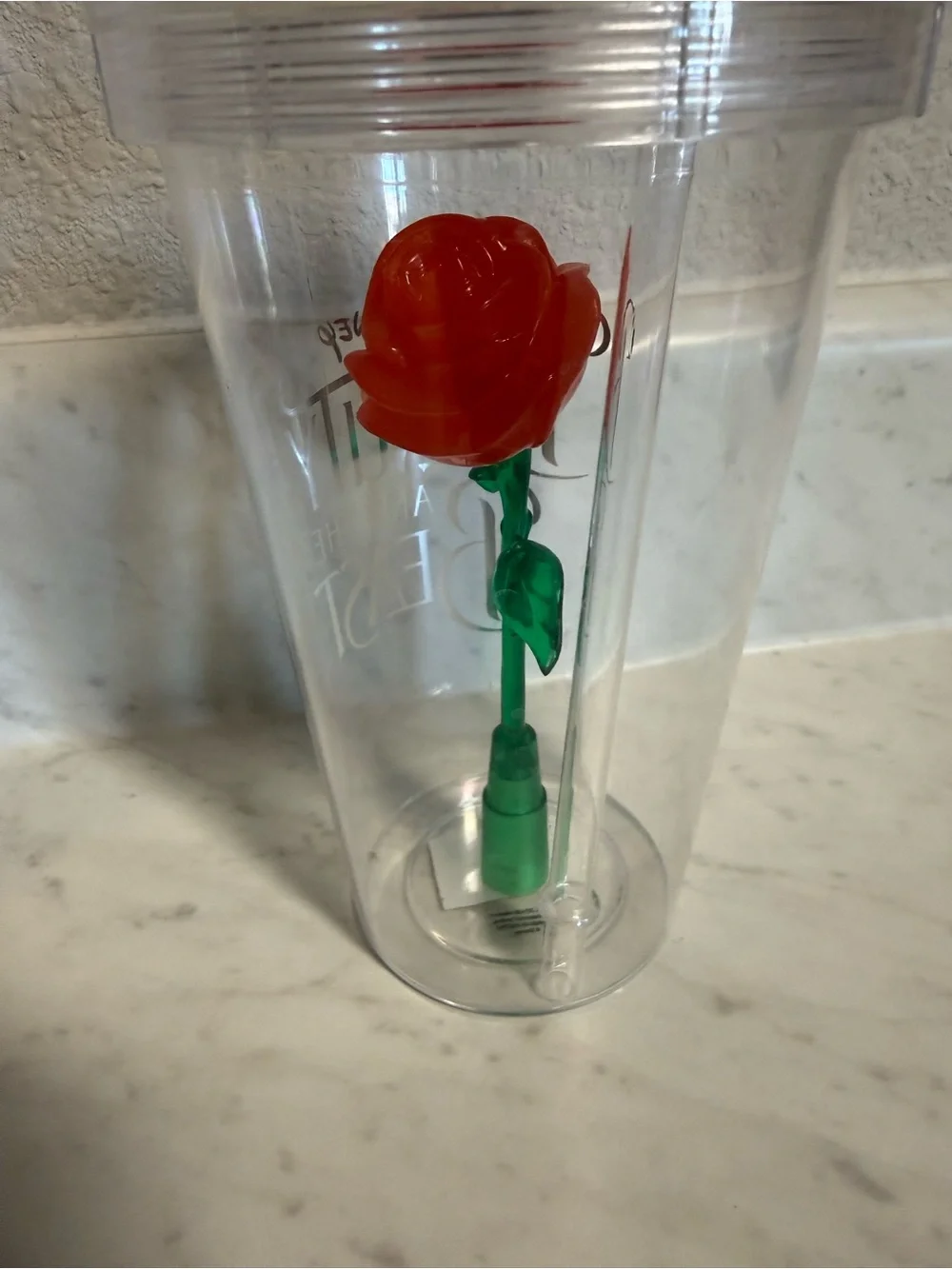 Beauty and the Beast Red Rose Stem Tumbler